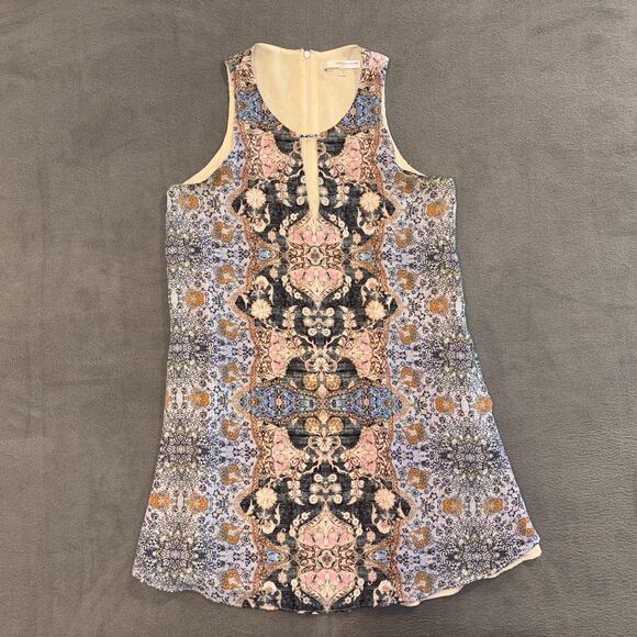 Lavender Brown Sonna Keyhole Detail Silk Mini Dress Women's Size Small - Picture 1 of 11
